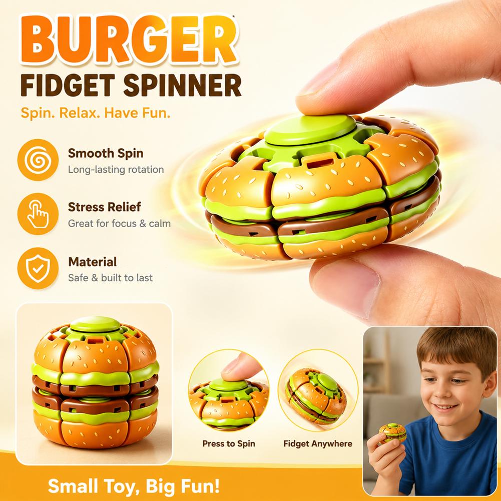Fidget Spinner Bearing - Brinquedo Fidget Spinner Humburger, Bola Antiestresse