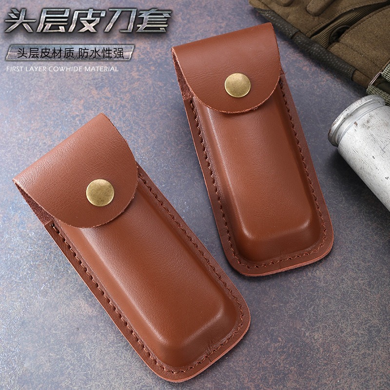 Edc Carry Belt Leather - Bainha de faca de couro genuíno