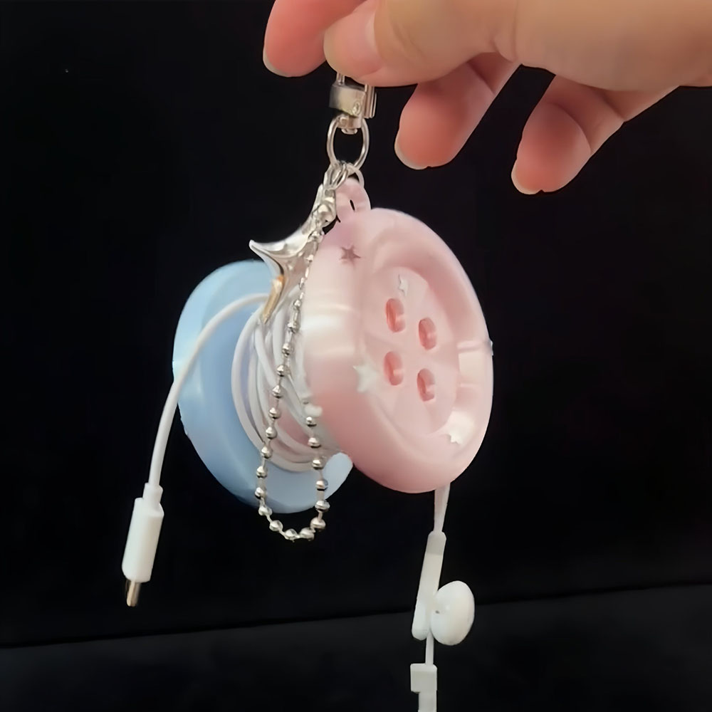 Cable Winder Keychain - Chaveiro Organizador de Cabos Fofo, Suporte